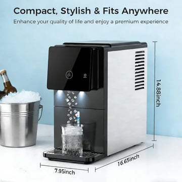 Buy 2 Get 1 FREE | 15-Min Nugget Ice Maker – Self-Dispensing, 33lbs/Day, Auto Clean