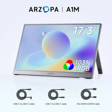 Portable Monitor – 16.1"/17.3" FHD 1080P IPS Display for Laptop, PC, PS5 & Switch